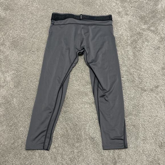 Nike Pro Mens Training Tights Dri-Fit Gray Size Large - Picture 2 of 3